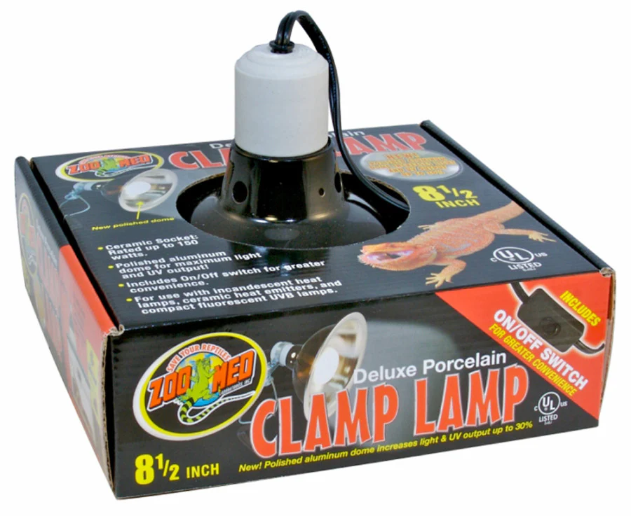 Zoo Med Deluxe Porcelain Clamp Lamp Fixture 8.5in
